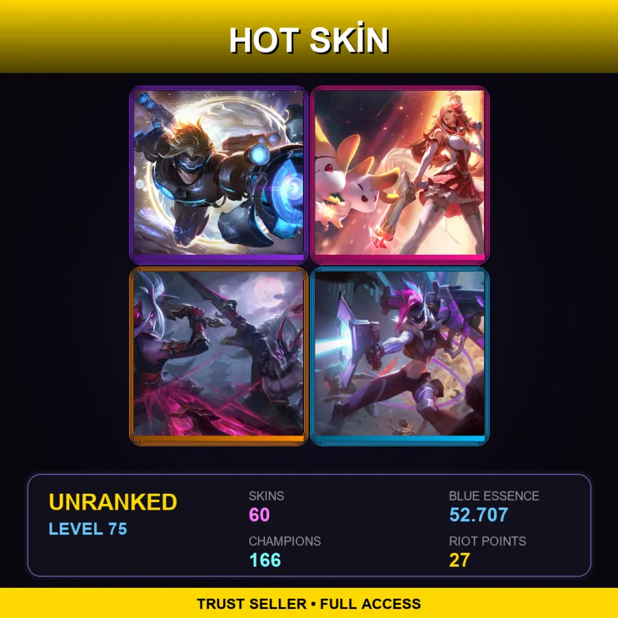 SG | Lv75 | Unranked | 60 Skin | 166 Champ