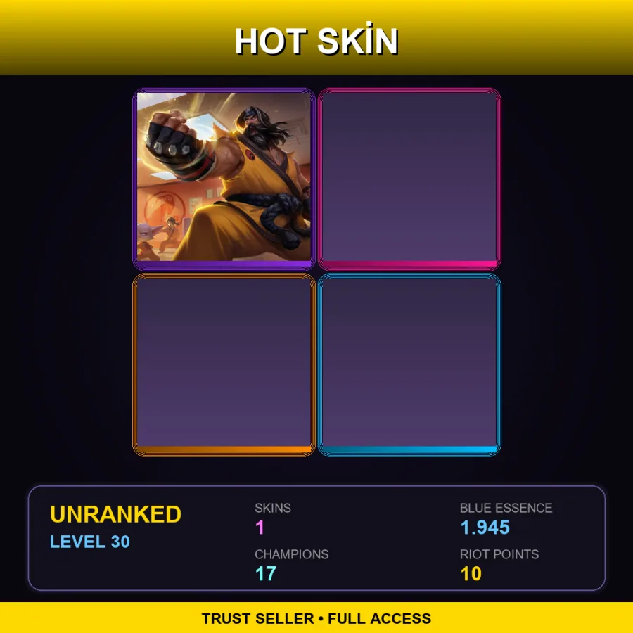 LAN | Lv30 | Unranked | 1 Skin | 17 Champ