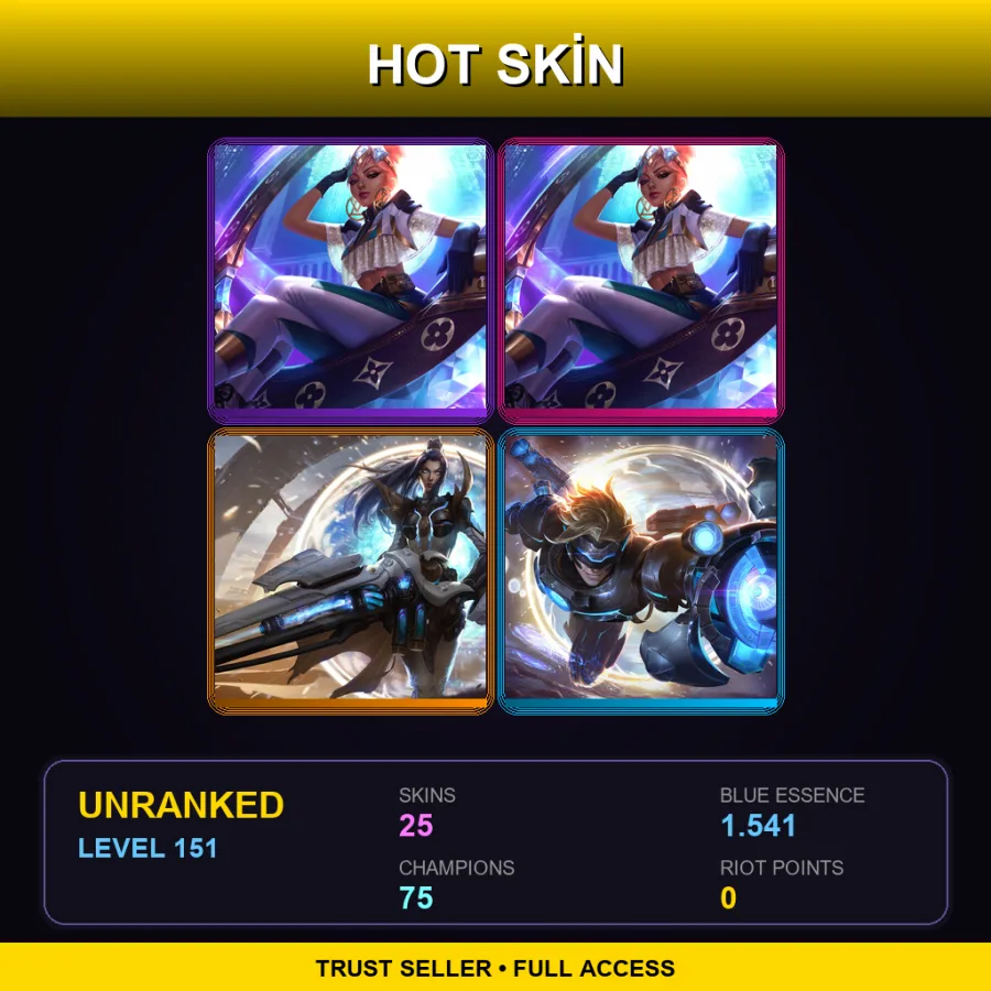 LAS | Lv151 | Unranked | 25 Skin | 75 Champ