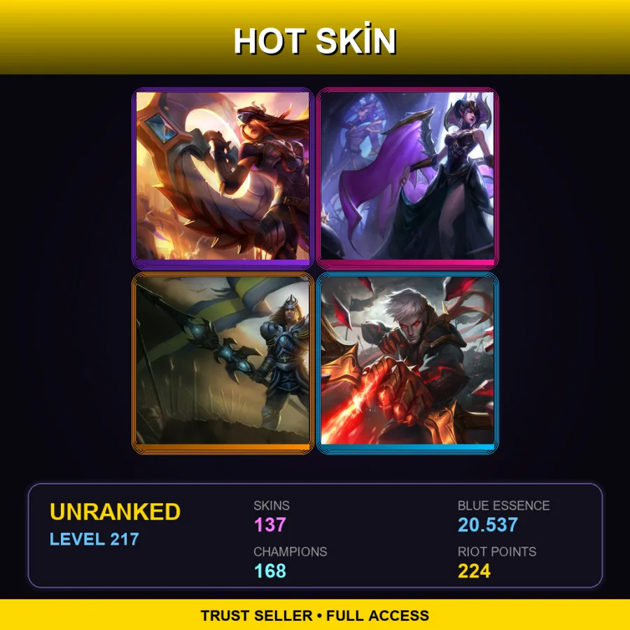 TW | Lv217 | Unranked | 137 Skin | 168 Champ