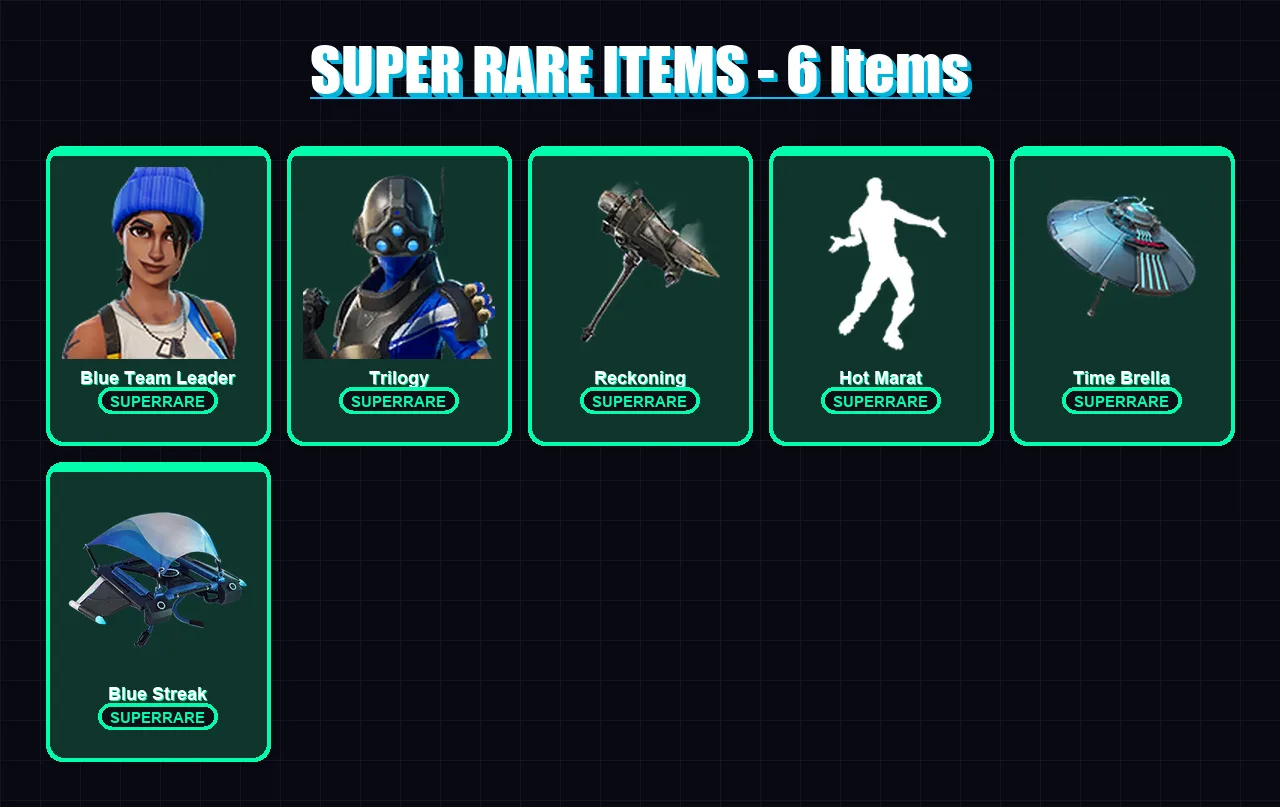 [PC/XBOX] | Blue Team Leader | Trilogy | Hybrid | A.I.M. | Fusion | 57 skin | 53 pickaxe | 71 emote | 60 glider | Lv880