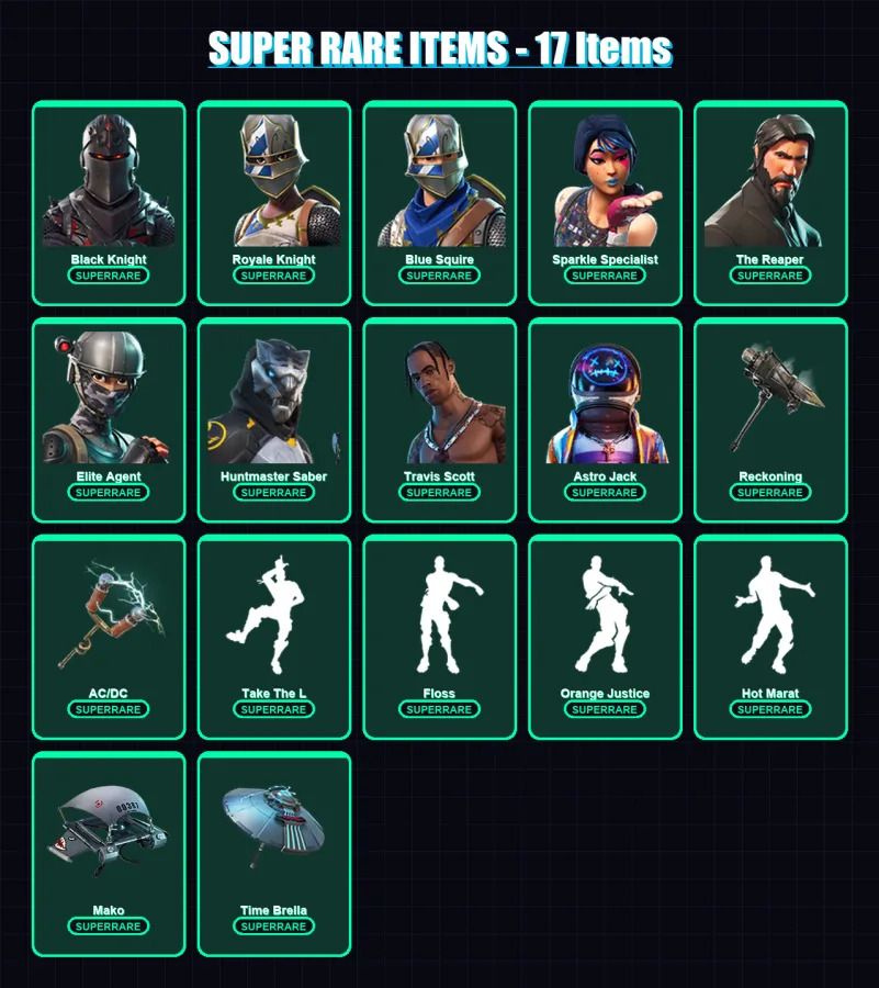 [PC/PSN] | Black Knight | Royale Knight | Blue Squire | Sparkle Specialist | The Reaper | 81 skin | 77 pickaxe | 113 emote | 85 glider | Lv1635