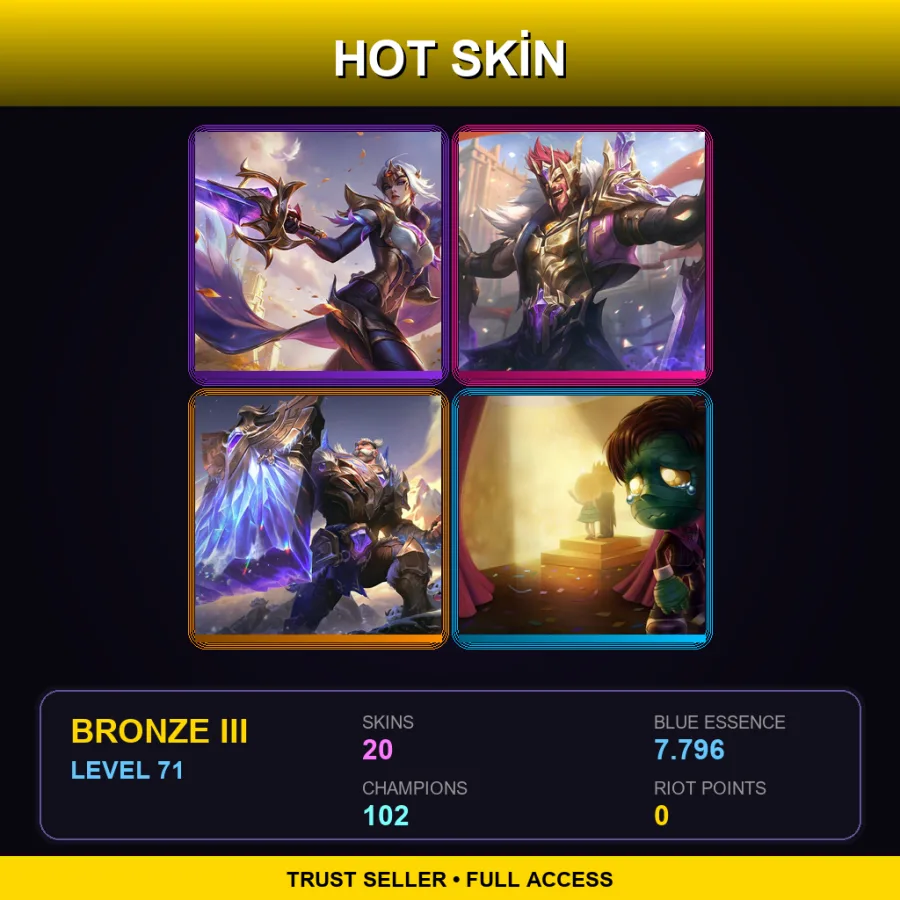 BR | Lv71 | Bronze III | 20 Skin | 102 Champ