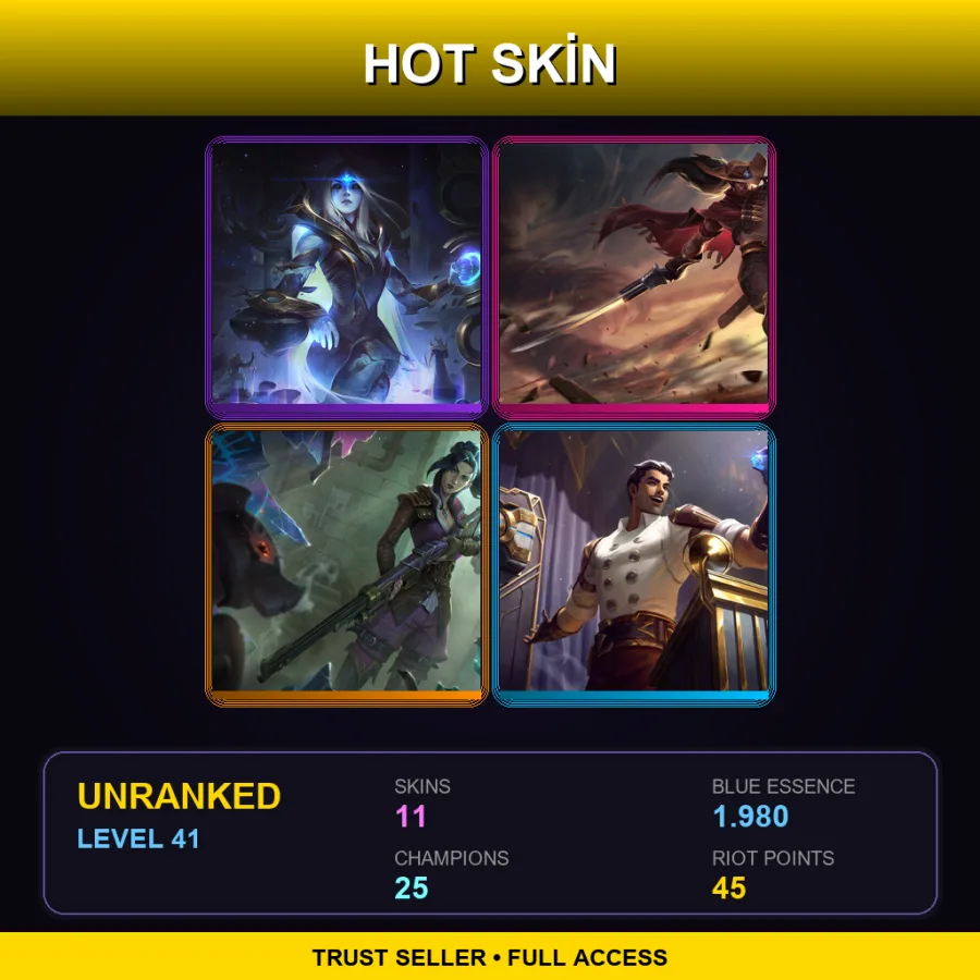 BR | Lv41 | Unranked | 11 Skin | 25 Champ — LoL account