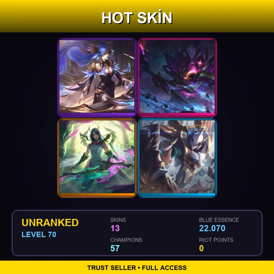 VN | Lv70 | Unranked | 13 Skin | 57 Champ — Masque Of The Black Rose Elise