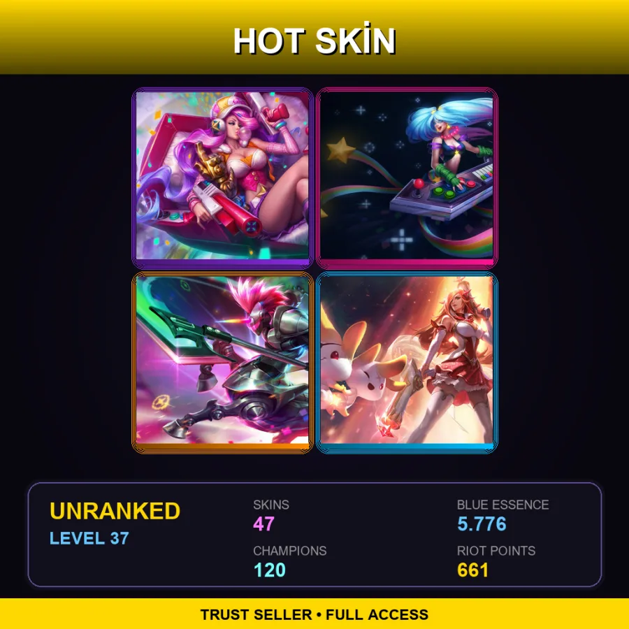EUW | Lv37 | Unranked | 47 Skin | 120 Champ