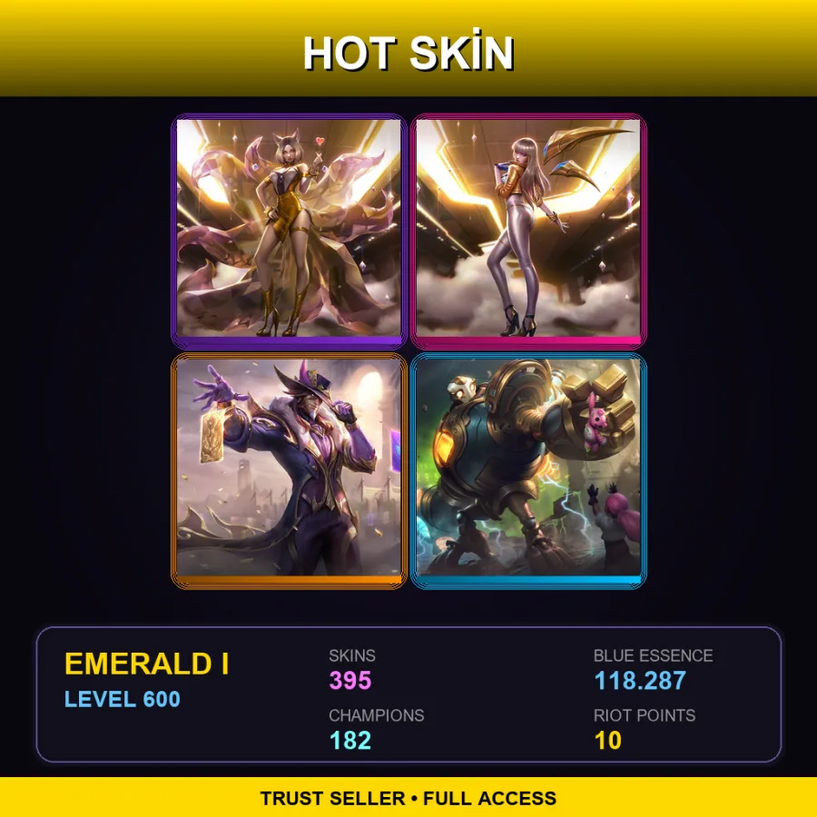 NA | Lv600 | Emerald I | 395 Skin | 182 Champ