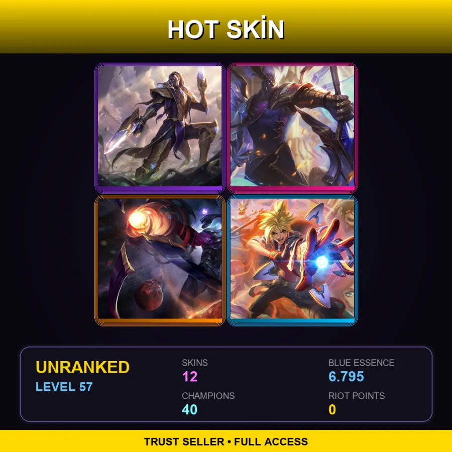 TR | Lv57 | Unranked | 12 Skin | 40 Champ — Odyssey Yasuo