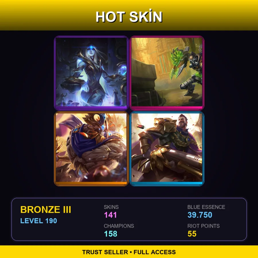 EUNE | Lv190 | Bronze III | 141 Skin | 158 Champ
