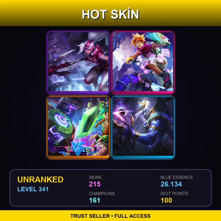 SG | Lv341 | Unranked | 215 Skin | 161 Champ — LoL account