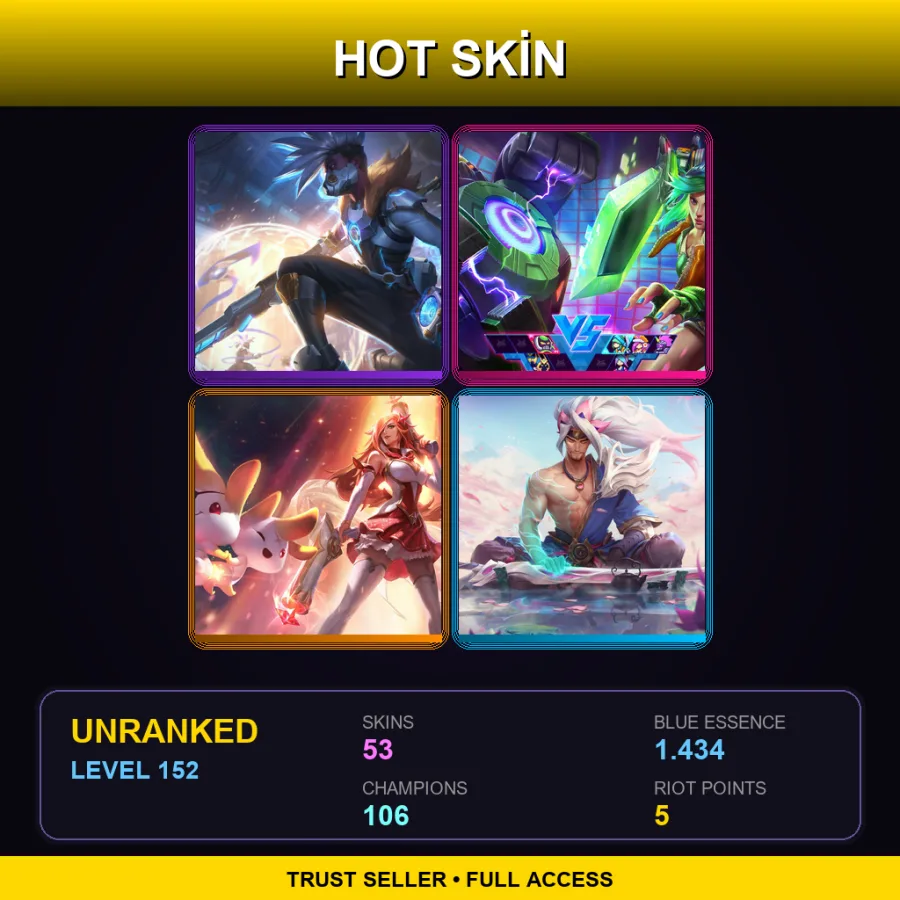 TR | Lv152 | Unranked | 53 Skin | 106 Champ
