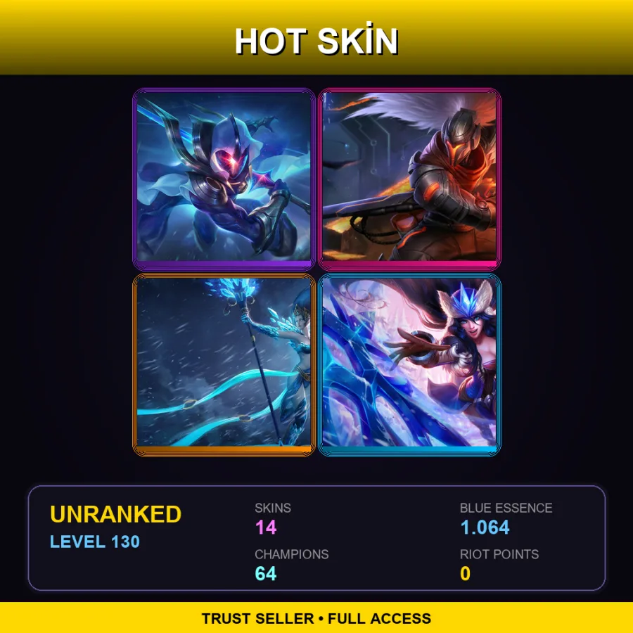 SG | Lv130 | Unranked | 14 Skin | 64 Champ