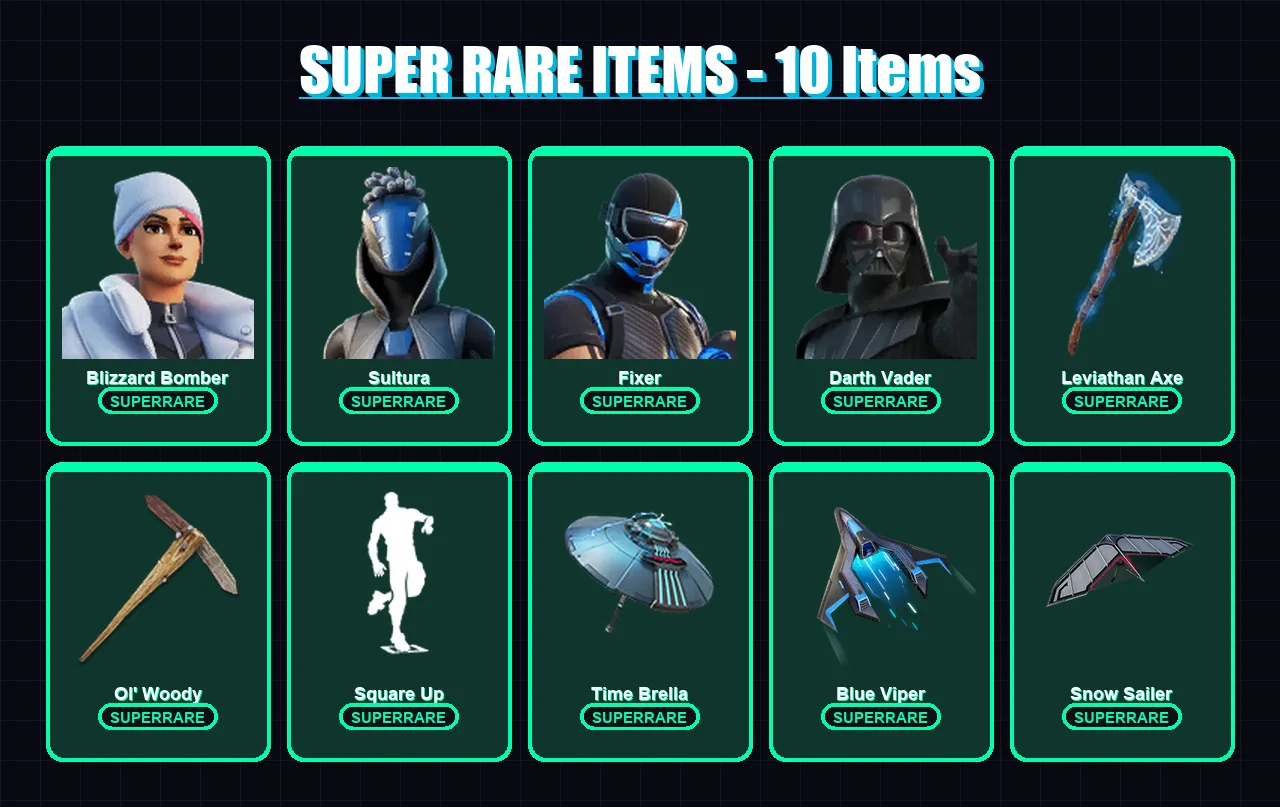[PC] | Blizzard Bomber | Sultura | Fixer | Darth Vader | The Foundation | 234 skin | 284 pickaxe | 211 emote | 227 glider | Lv3950