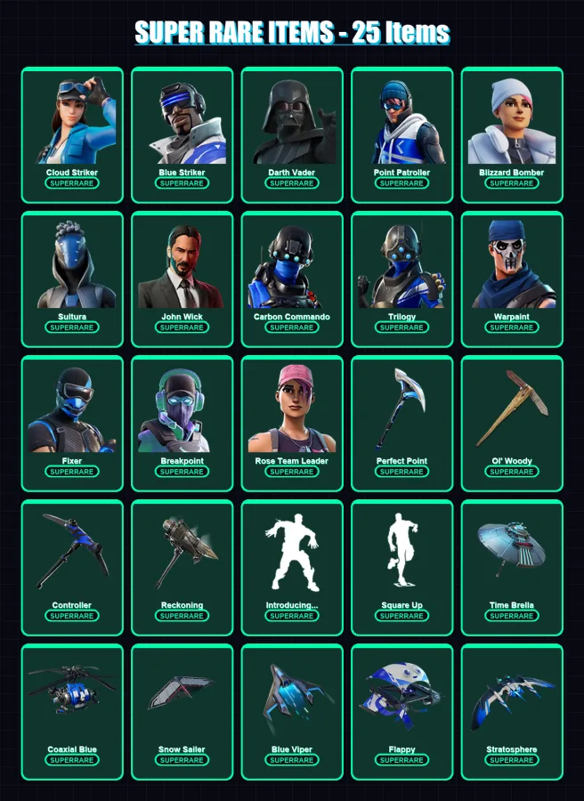 [PS4/PS5/XBOX/PC] | Cloud Striker | Blue Striker | Darth Vader | 658 skin | Lv4782