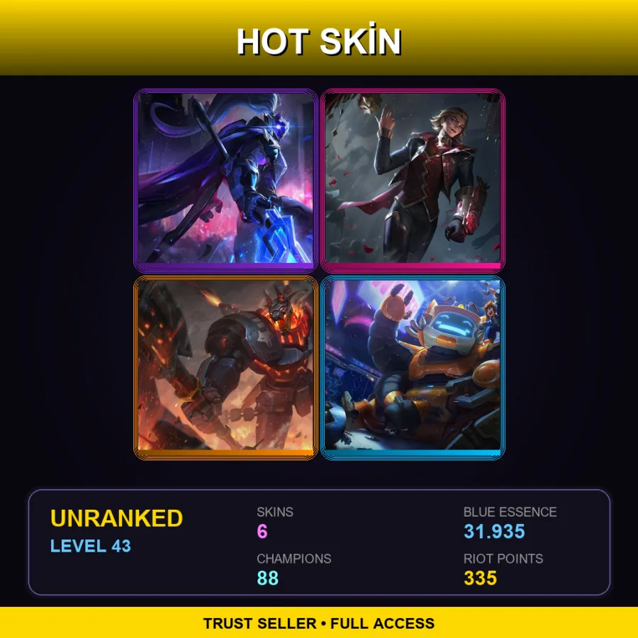 SG | Lv43 | Unranked | 6 Skin | 88 Champ — Soul Fighter Sett