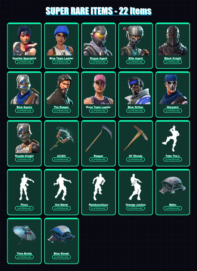 [PS4/PS5/XBOX/PC] | Sparkle Specialist | Blue Team Leader | Rogue Agent | 91 skin | Lv1534
