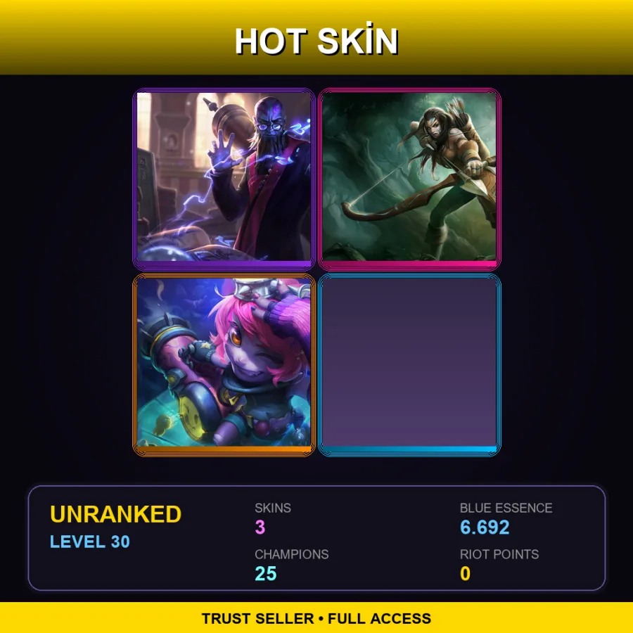 BR | Lv30 | Unranked | 3 Skin | 25 Champ