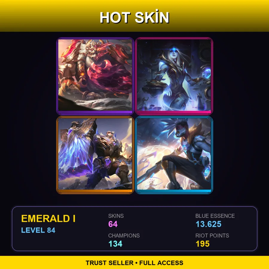 TR | Lv84 | Emerald I | 64 Skin | 134 Champ