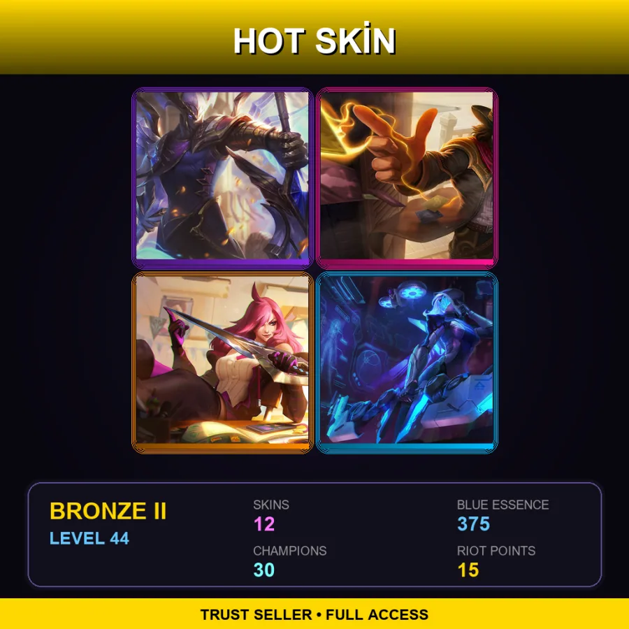 BR | Lv44 | Bronze II | 12 Skin | 30 Champ