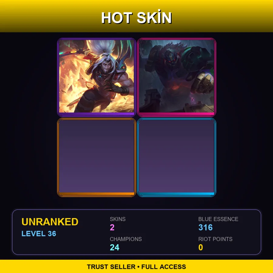 LAN | Lv36 | Unranked | 2 Skin | 24 Champ