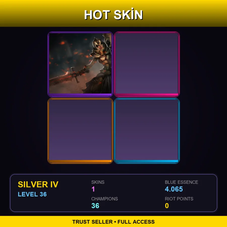 EUW | Lv36 | Silver IV | 1 Skin | 36 Champ