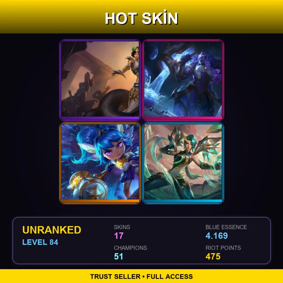 EUNE | Lv84 | Unranked | 17 Skin | 51 Champ — Red Card Katarina