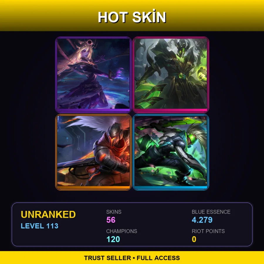 BR | Lv113 | Unranked | 56 Skin | 120 Champ