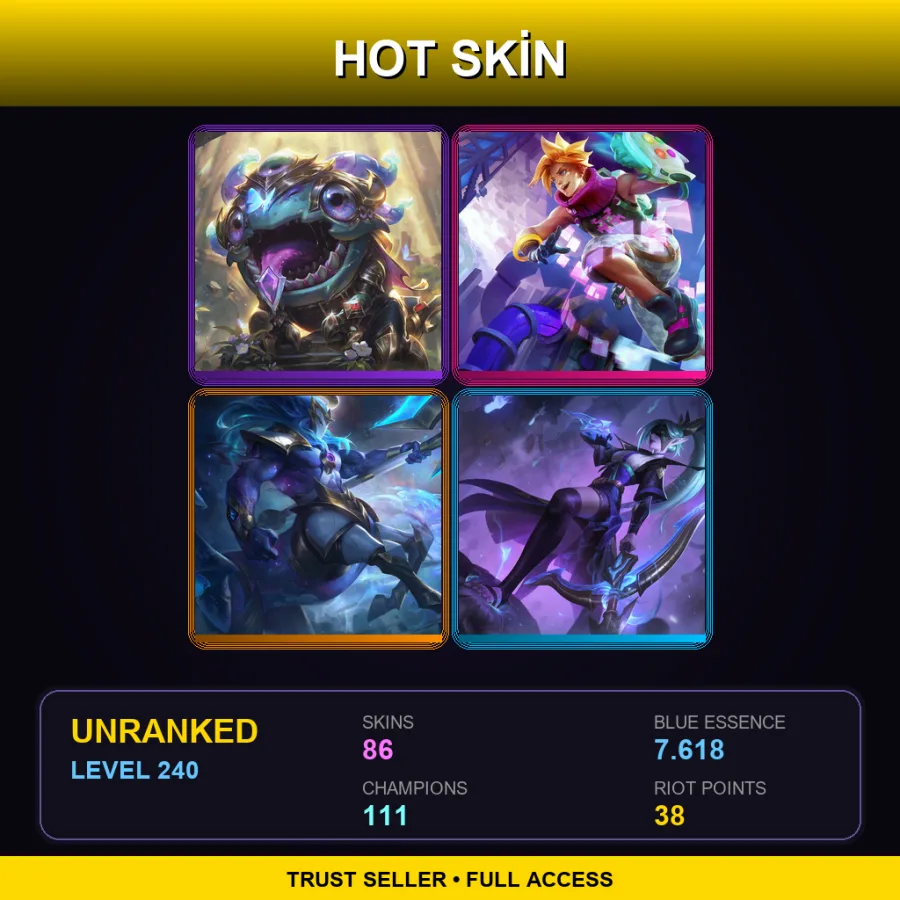 EUW | Victorious Kog'Maw | Arcade Ezreal | Cosmic Charger Hecarim | Spirit Blossom Vayne | 86 Skin | 111 Champ | Lv240