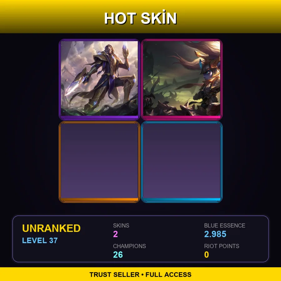 TR | Lv37 | Unranked | 2 Skin | 26 Champ — LoL account