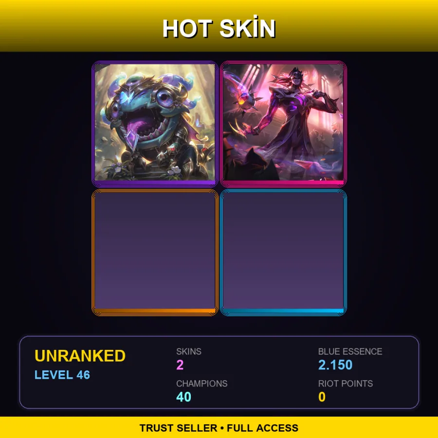 EUNE | Lv46 | Unranked | 2 Skin | 40 Champ
