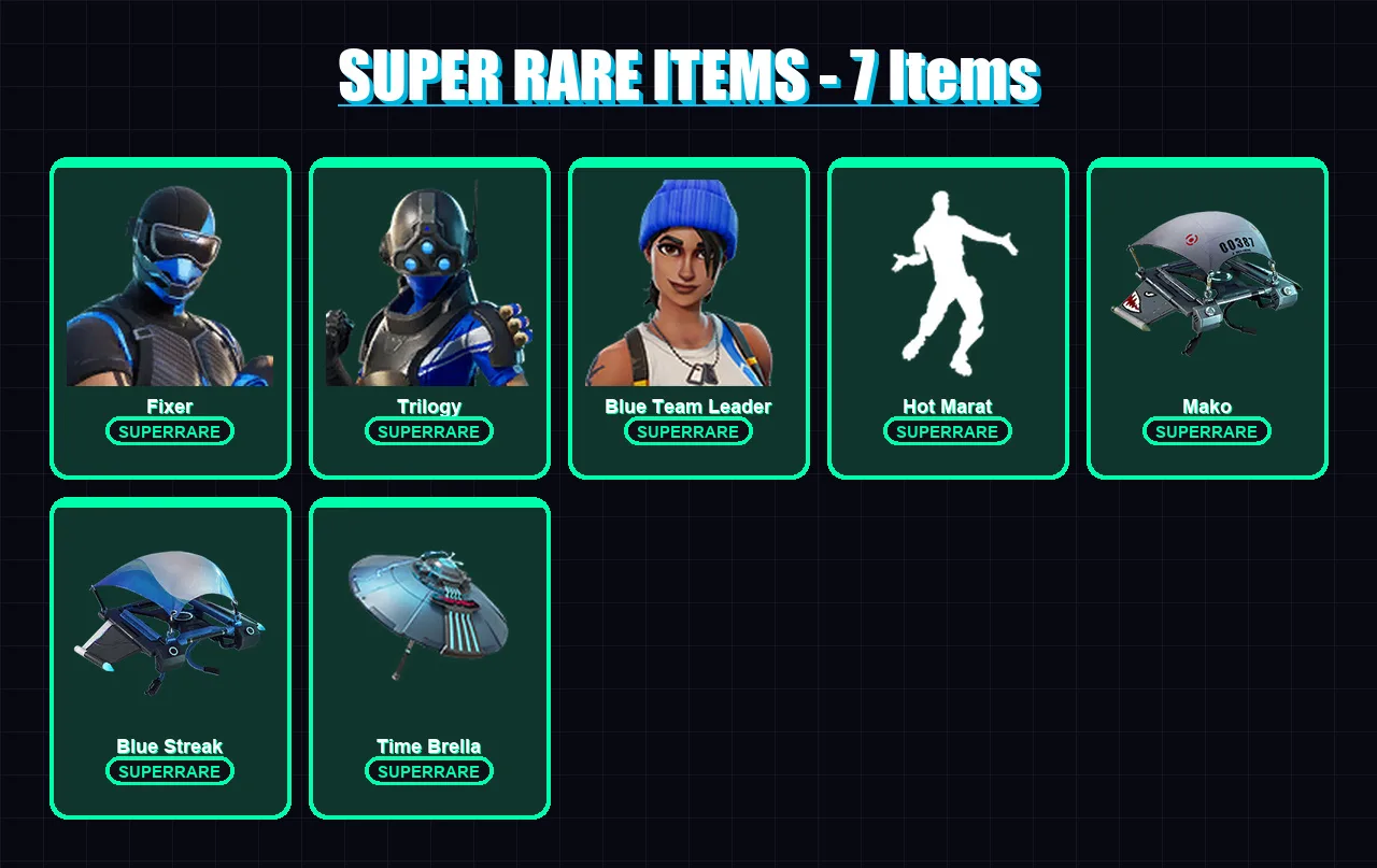[PC/XBOX] | Fixer | Trilogy | Blue Team Leader | Kor | Lt. Evergreen | 12 skin | 33 pickaxe | 33 emote | 39 glider | Lv726