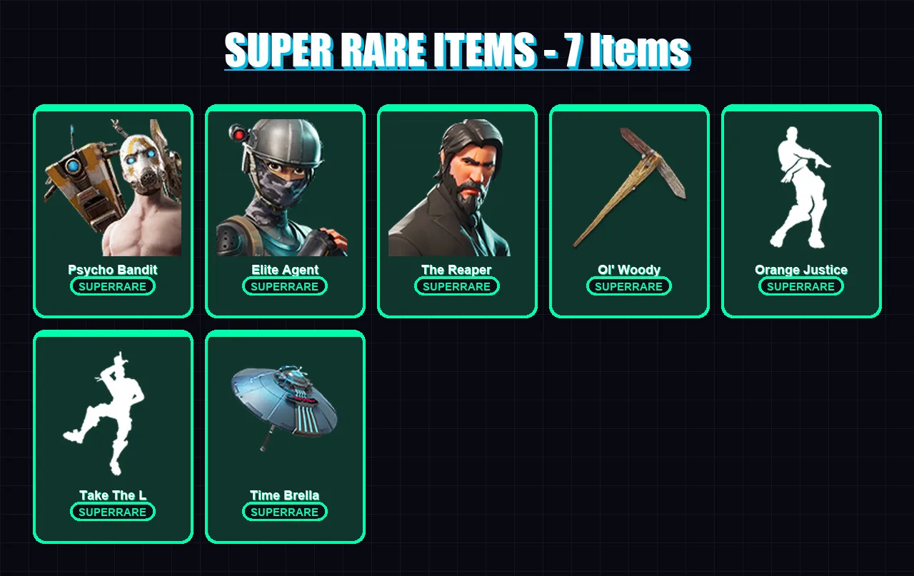 [PC/XBOX/PSN] | Psycho Bandit | Elite Agent | The Reaper | Joltara | Drift | 110 skin | 159 pickaxe | 103 emote | 92 glider | Lv1827