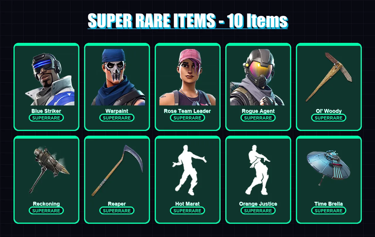 [PC/XBOX] | Blue Striker | Warpaint | Rose Team Leader | Rogue Agent | Torin | 129 skin | 139 pickaxe | 126 emote | 124 glider | Lv1694 — Fortnite account