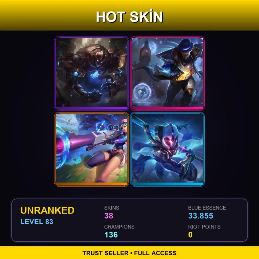VN | Lv83 | Unranked | 38 Skin | 136 Champ