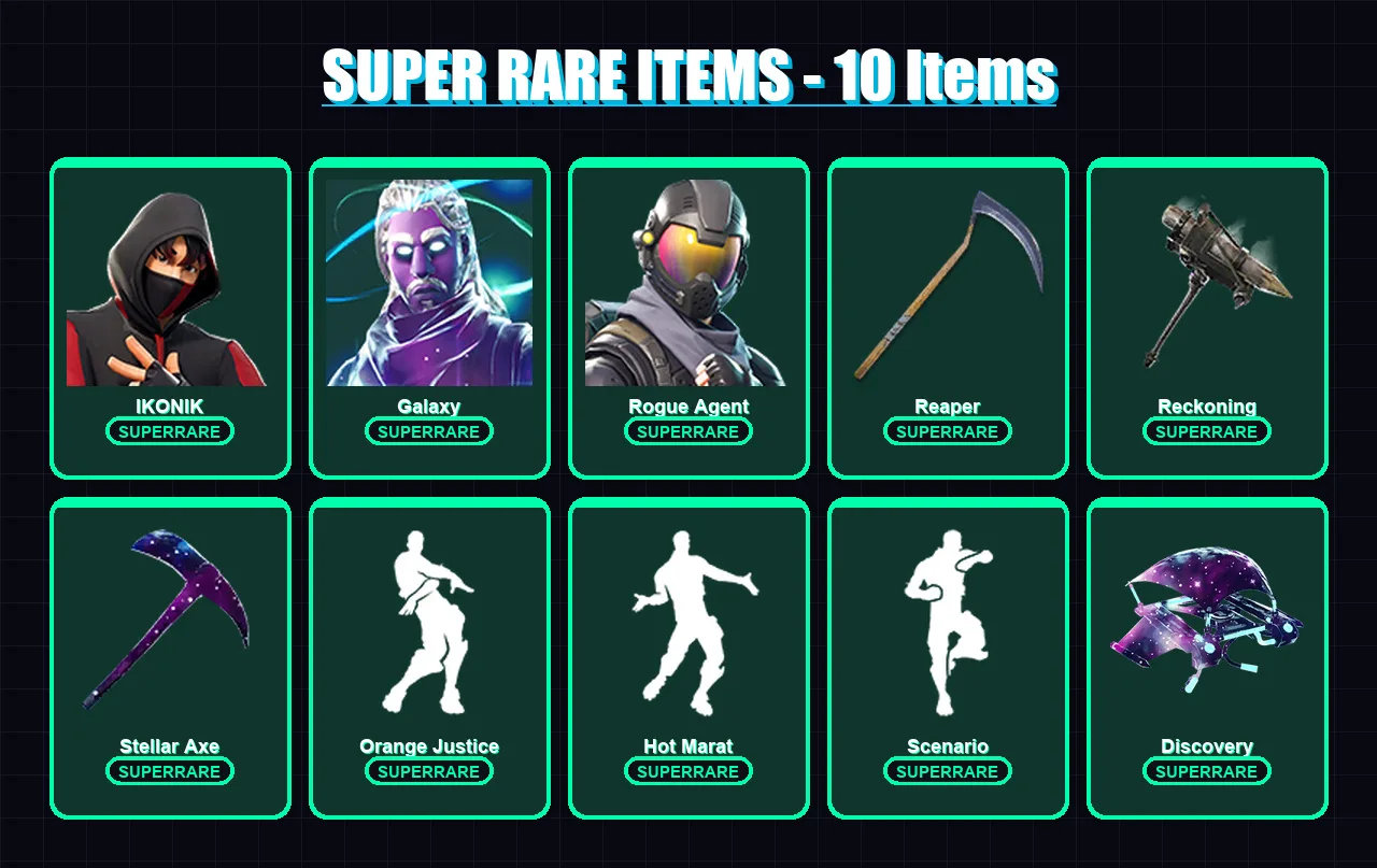 [PC/XBOX/PSN] | IKONIK | Galaxy | Rogue Agent | Zenith | Catalyst | 74 skin | 40 pickaxe | 59 emote | 51 glider | Lv654