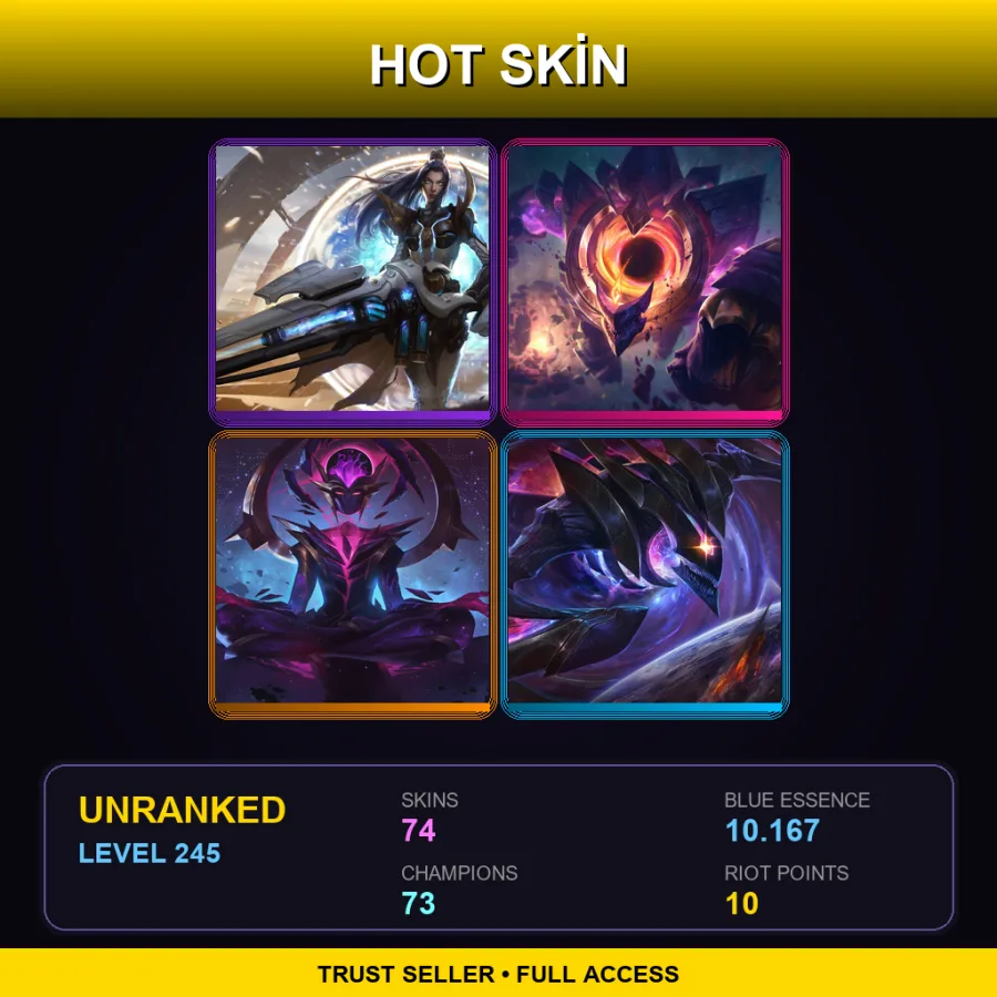 LAN | Lv245 | Unranked | 74 Skin | 73 Champ — Superb Villain Veigar