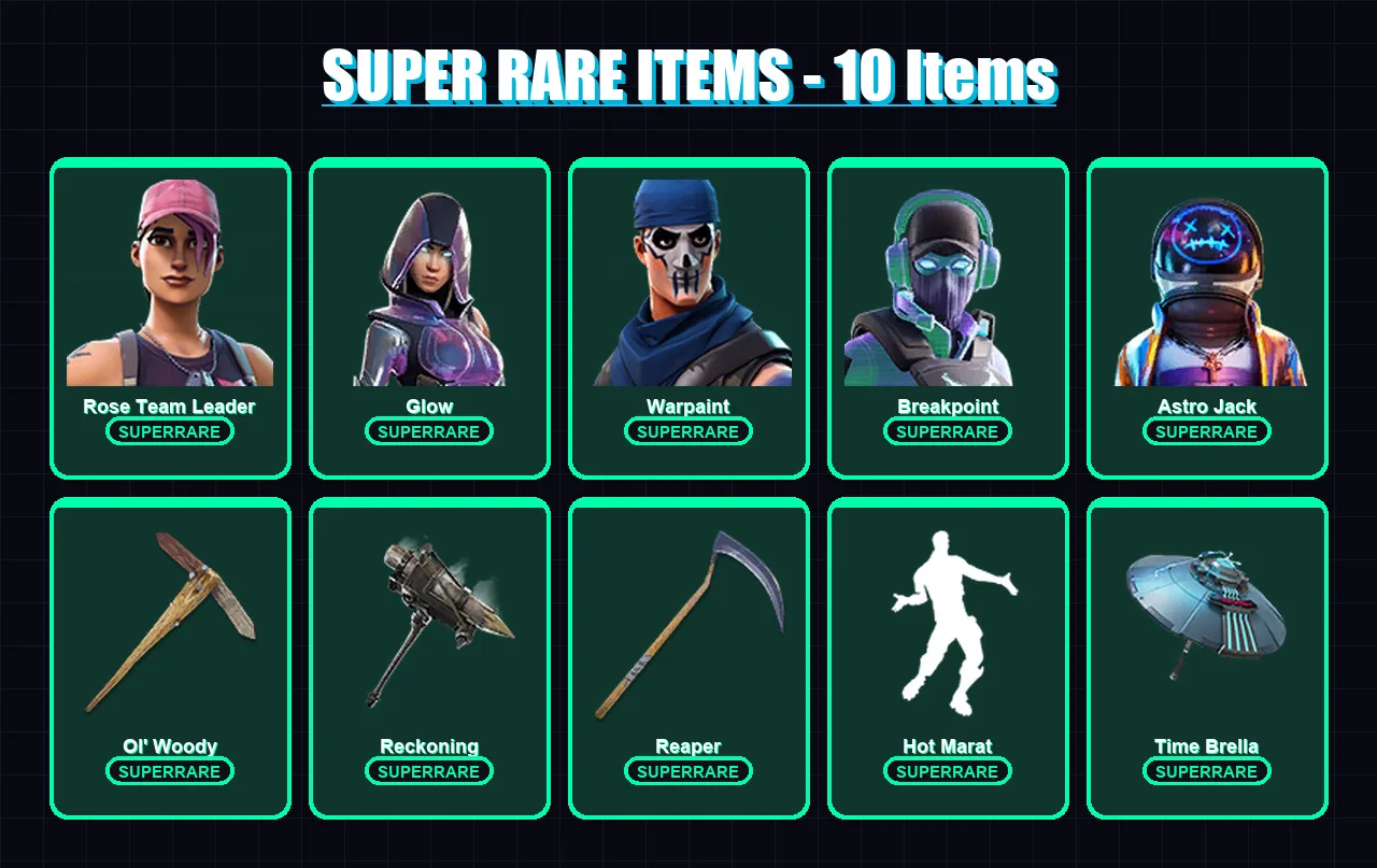 [SWITCH/PSN/PC] | Rose Team Leader | Glow | Warpaint | Breakpoint | Astro Jack | 104 skin | 80 pickaxe | 90 emote | 80 glider | Lv967