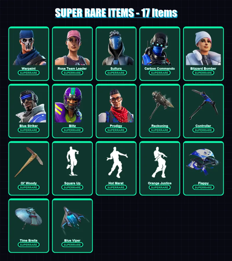 [PS4/PS5/XBOX/PC] | Warpaint | Rose Team Leader | Sultura | 110 skin | Lv2008 — Fortnite account