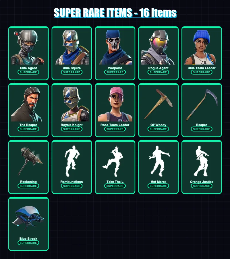 [PS4/PS5/XBOX/PC] | Elite Agent | Blue Squire | Warpaint | Rogue Agent | Blue Team Leader | 55 skin | 44 pickaxe | 66 emote | 47 glider | Lv568 — Fortnite account
