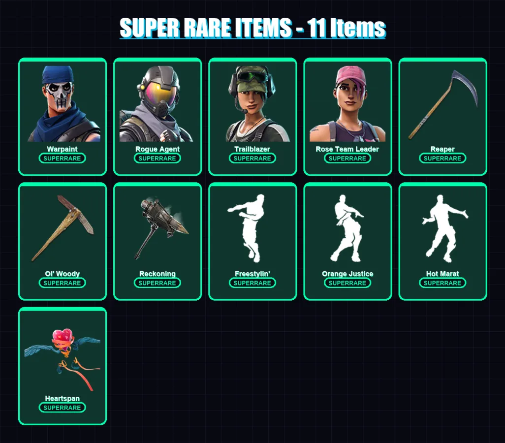 [PC/XBOX/PSN] | Warpaint | Rogue Agent | Trailblazer | Rose Team Leader | Calamity | 73 skin | 53 pickaxe | 70 emote | 53 glider | Lv634