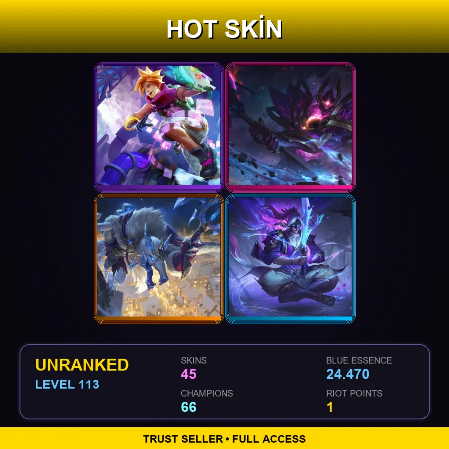 EUW | Lv113 | Unranked | 45 Skin | 66 Champ