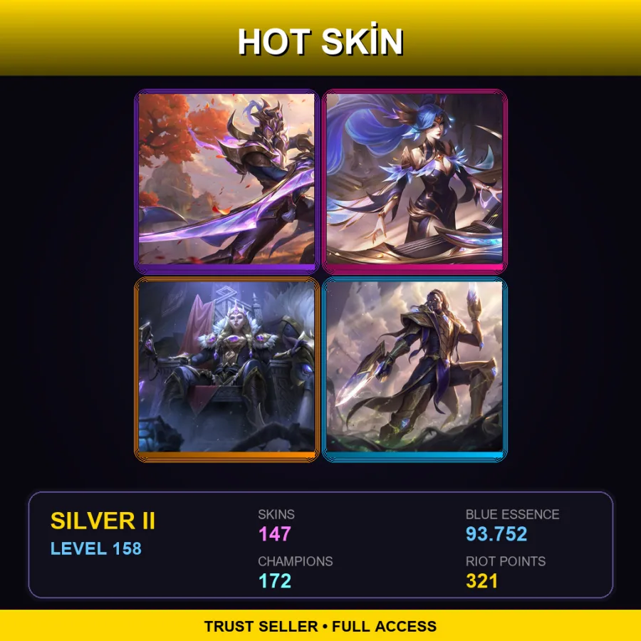 TR | Lv158 | Silver II | 147 Skin | 172 Champ