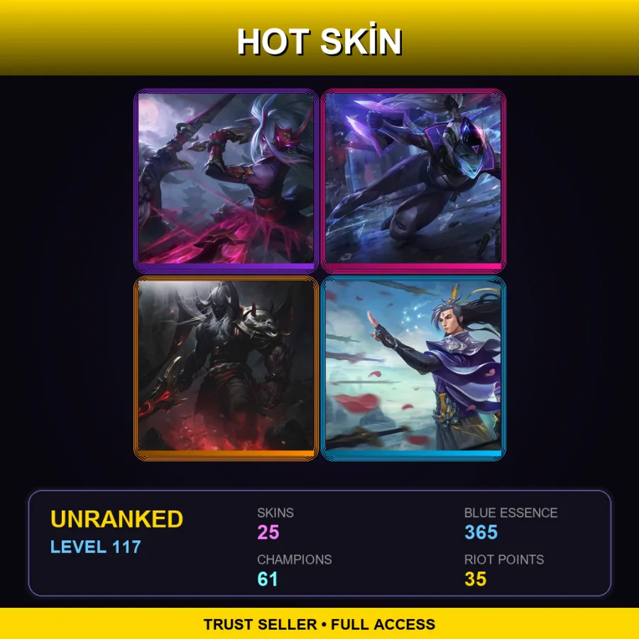 EUNE | Lv117 | Unranked | 25 Skin | 61 Champ