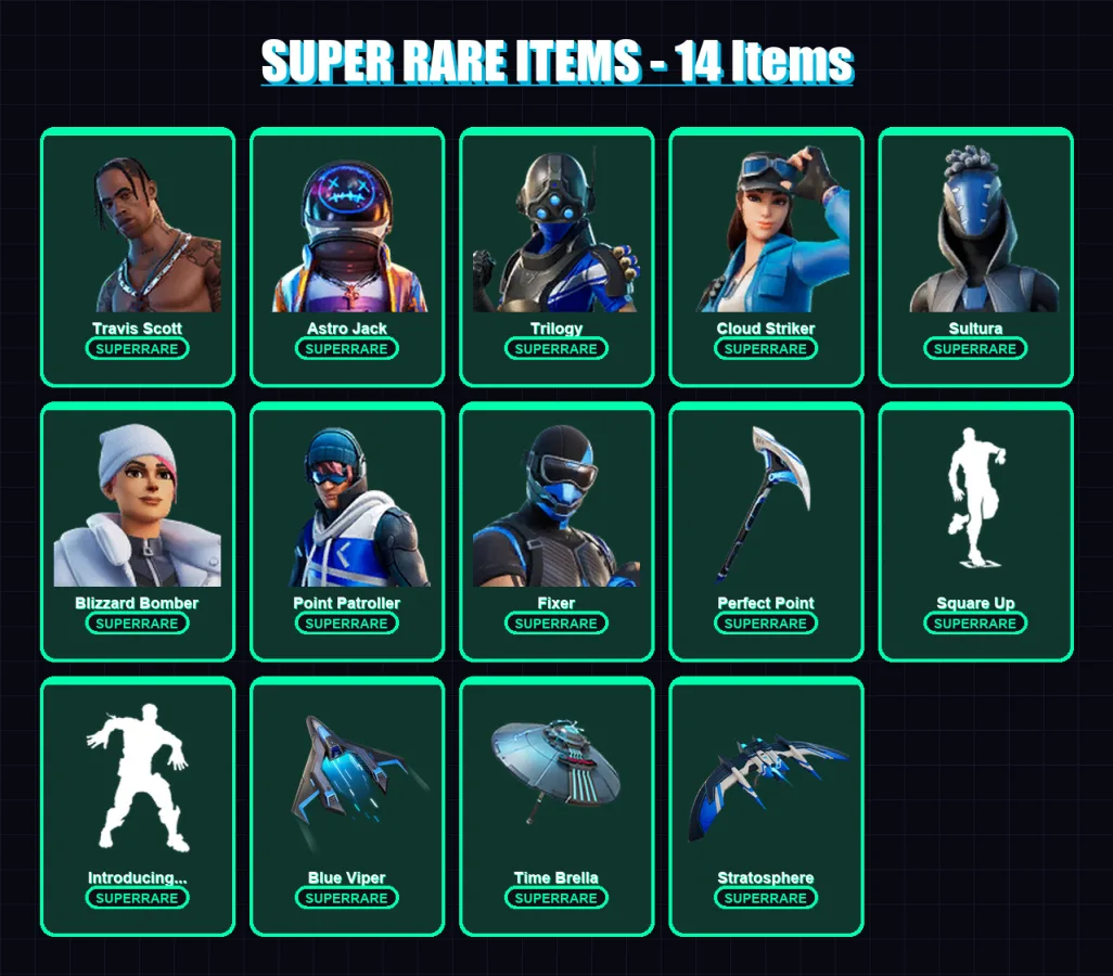 [PC/XBOX/PSN] | Travis Scott | Astro Jack | Trilogy | Cloud Striker | Sultura | 116 skin | 121 pickaxe | 121 emote | 115 glider | Lv2003