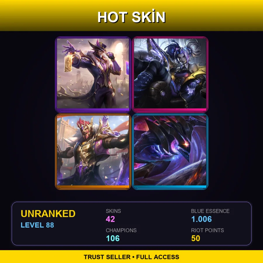 TR | Lv88 | Unranked | 42 Skin | 106 Champ
