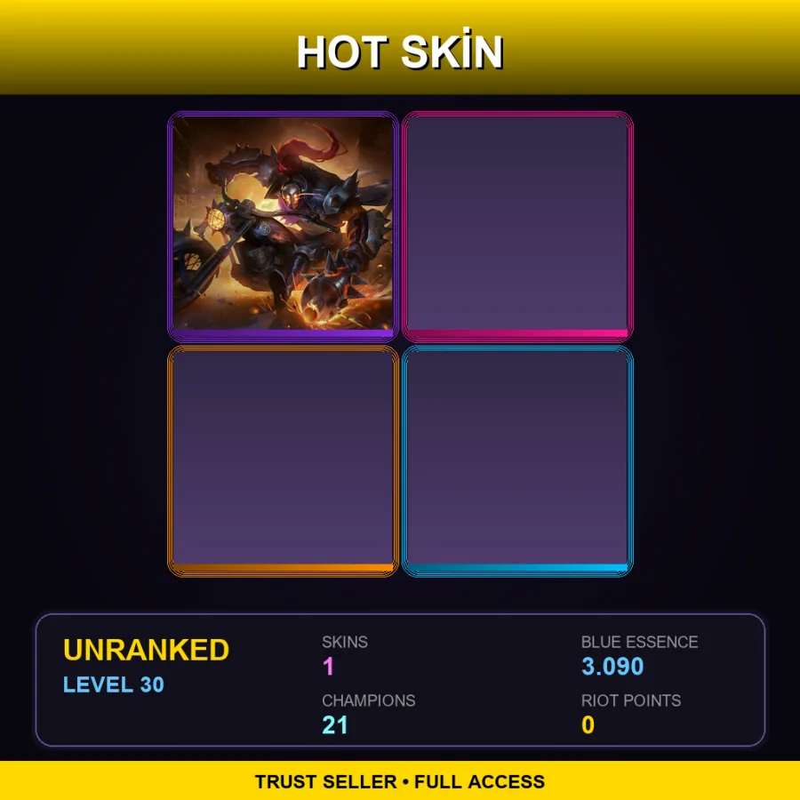 EUW | Lv30 | Unranked | 1 Skin | 21 Champ