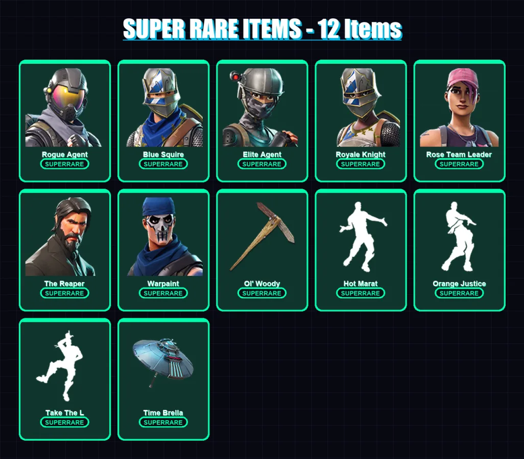 [PS4/PS5/XBOX/PC] | Rogue Agent | Blue Squire | Elite Agent | Royale Knight | Rose Team Leader | 45 skin | 73 pickaxe | 62 emote | 77 glider | Lv970 — Fortnite account