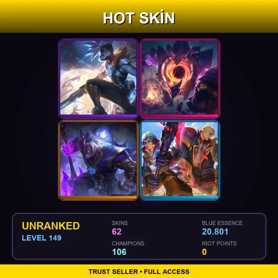 VN | Lv149 | Unranked | 62 Skin | 106 Champ