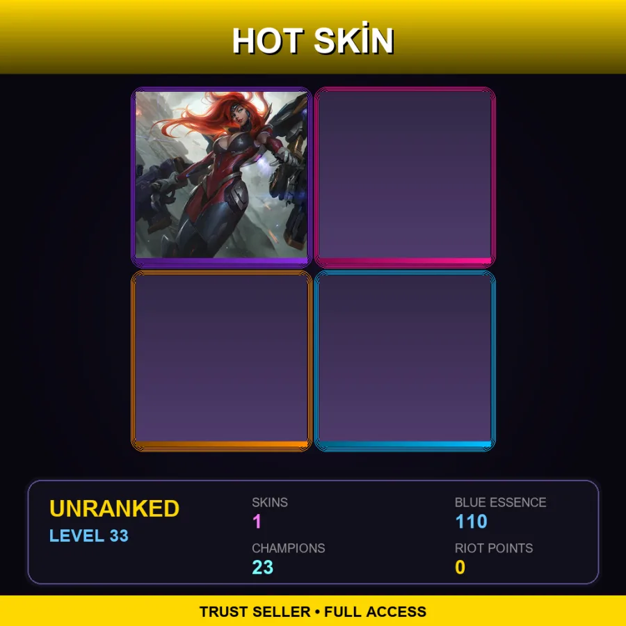 EUW | Lv33 | Unranked | 1 Skin | 23 Champ — LoL account