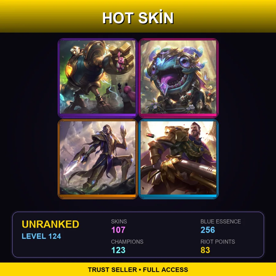 LAN | Lv124 | Unranked | 107 Skin | 123 Champ
